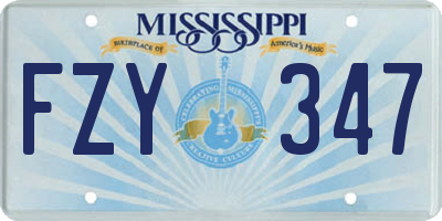 MS license plate FZY347