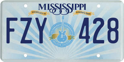 MS license plate FZY428