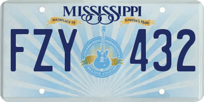MS license plate FZY432