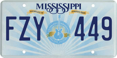 MS license plate FZY449