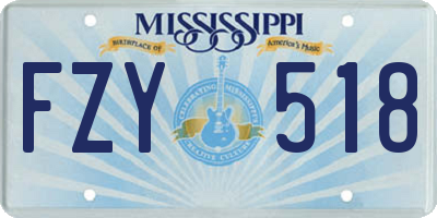 MS license plate FZY518