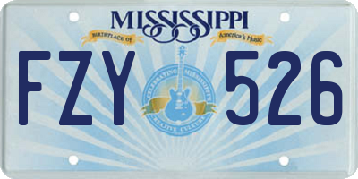 MS license plate FZY526