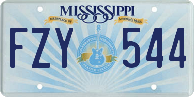 MS license plate FZY544