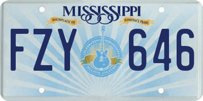 MS license plate FZY646