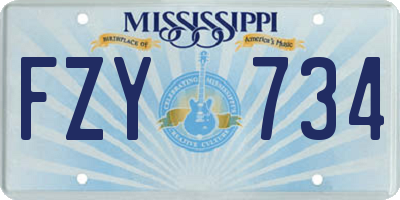 MS license plate FZY734