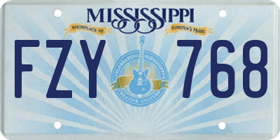 MS license plate FZY768