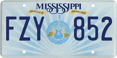 MS license plate FZY852