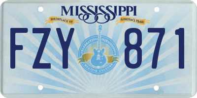 MS license plate FZY871