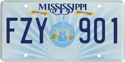 MS license plate FZY901