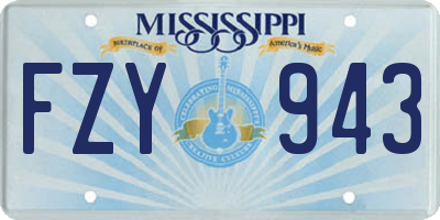 MS license plate FZY943