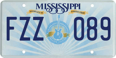 MS license plate FZZ089