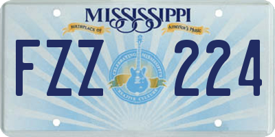 MS license plate FZZ224