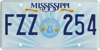 MS license plate FZZ254