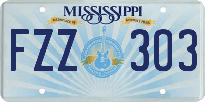 MS license plate FZZ303
