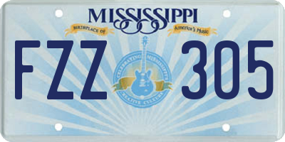 MS license plate FZZ305