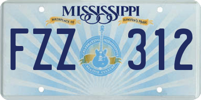 MS license plate FZZ312