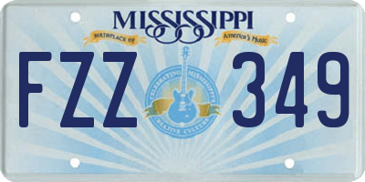 MS license plate FZZ349