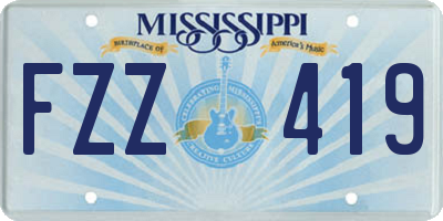 MS license plate FZZ419