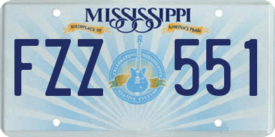 MS license plate FZZ551