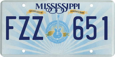 MS license plate FZZ651