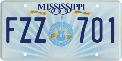 MS license plate FZZ701