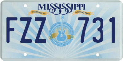 MS license plate FZZ731