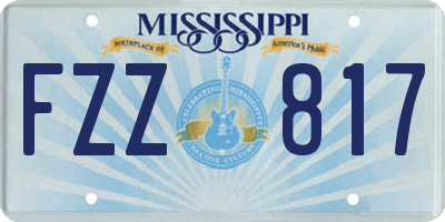 MS license plate FZZ817