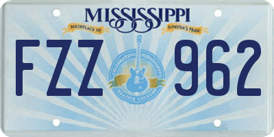 MS license plate FZZ962