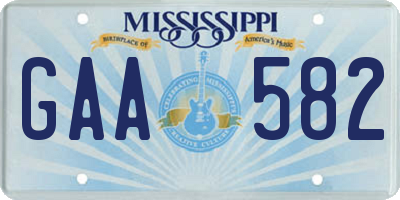 MS license plate GAA582