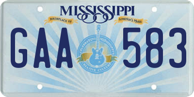 MS license plate GAA583