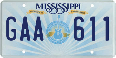 MS license plate GAA611