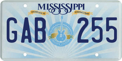 MS license plate GAB255