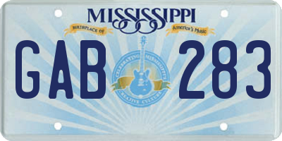 MS license plate GAB283