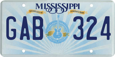 MS license plate GAB324