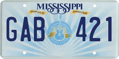 MS license plate GAB421