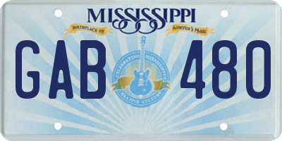 MS license plate GAB480