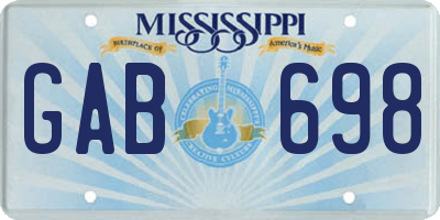 MS license plate GAB698