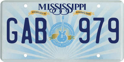 MS license plate GAB979
