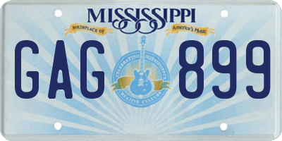 MS license plate GAG899
