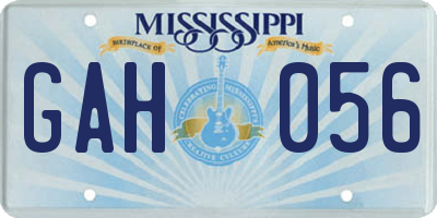 MS license plate GAH056