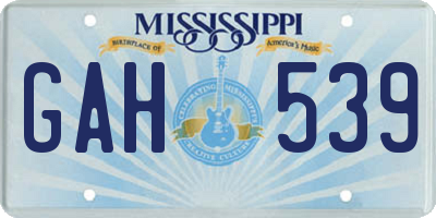 MS license plate GAH539