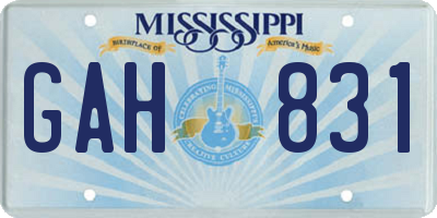 MS license plate GAH831