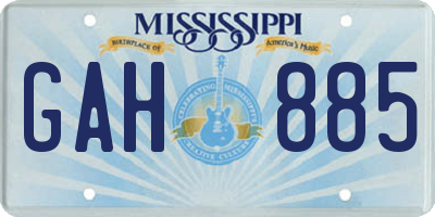 MS license plate GAH885