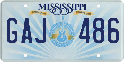 MS license plate GAJ486