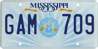 MS license plate GAM709
