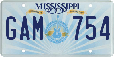 MS license plate GAM754