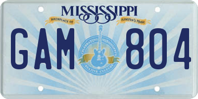 MS license plate GAM804