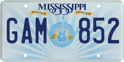 MS license plate GAM852