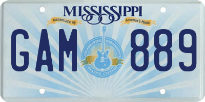 MS license plate GAM889