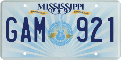 MS license plate GAM921